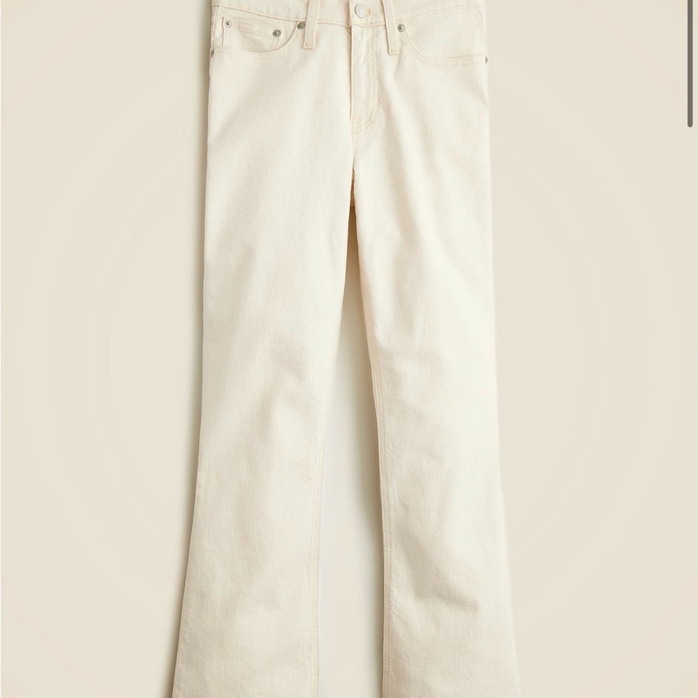 J. Crew 9" demi-boot crop jean in Ecru wash